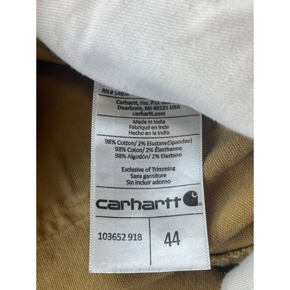 Carhartt Mens Tan Cotton Relaxed Fit Utility Work Shorts Size 44 - Picture 8 of 9